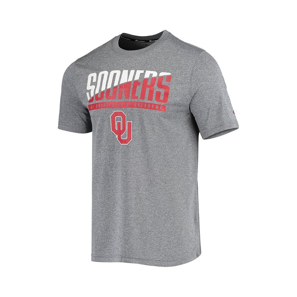 Men's Gray Oklahoma Sooners Wordmark Slash T-shirt商品第3张图片规格展示