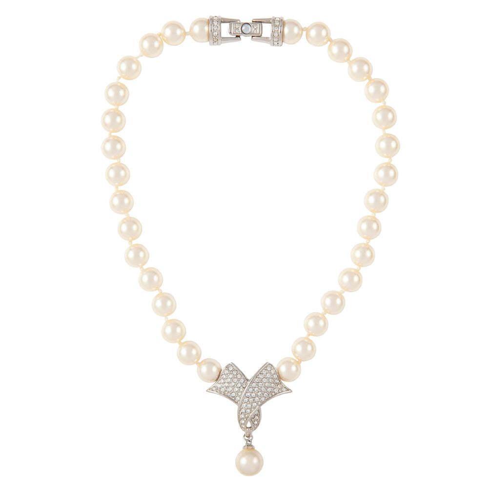 1990s vintage swarovski faux pearl necklace商品第1张图片规格展示
