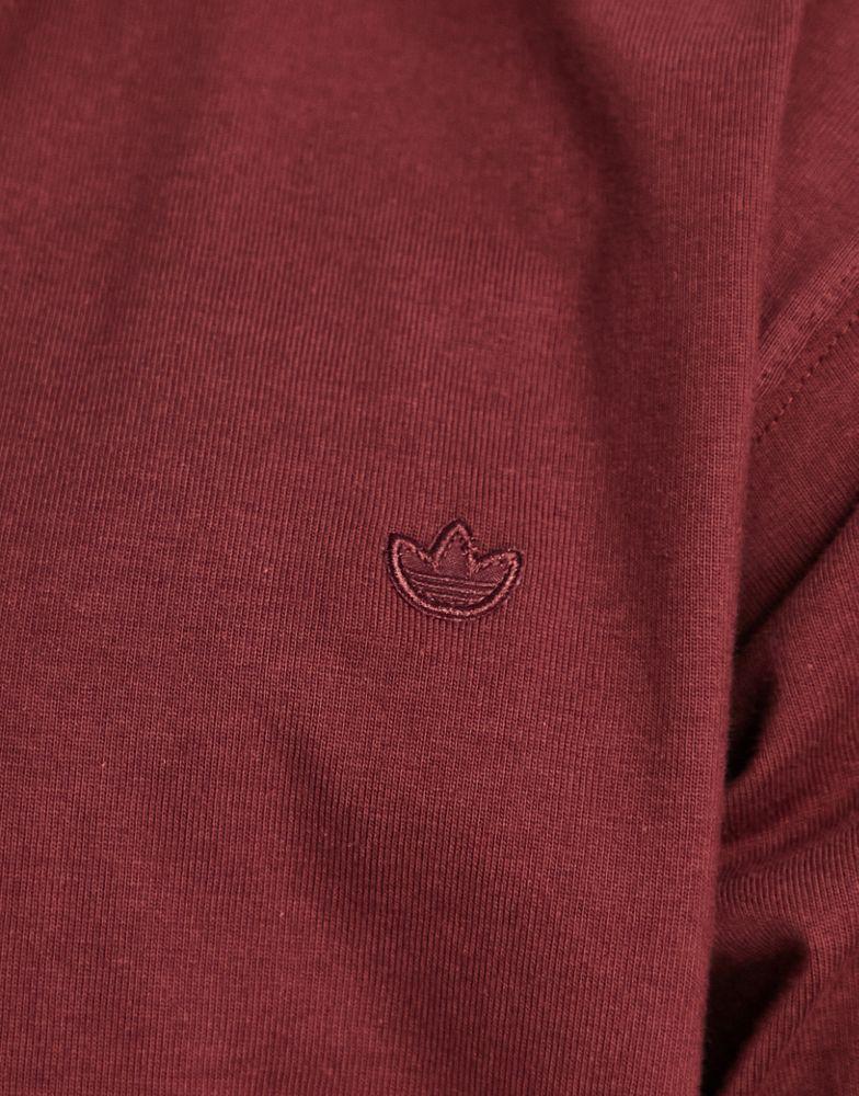 adidas Originals trefoil essentials t-shirt in dark red商品第4张图片规格展示