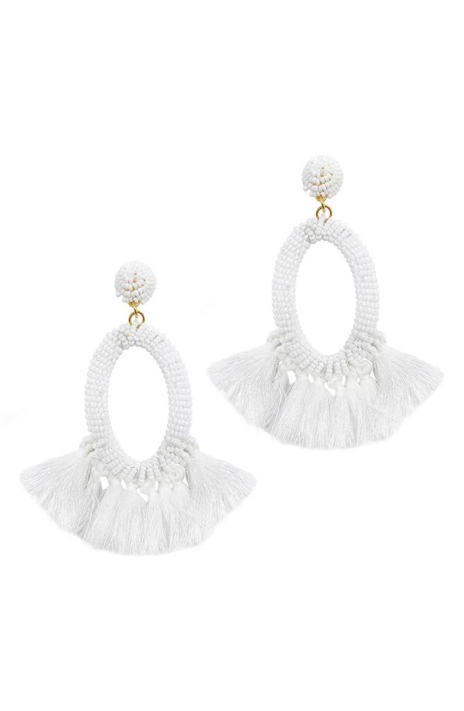 商品ADORNIA|Beaded Fringe Drop Earrings,价格¥224,第1张图片