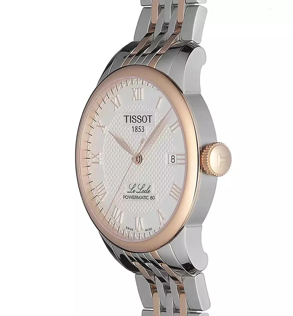 商品Tissot|Men's Swiss Automatic Le Locle Two-Tone Stainless Steel Bracelet Watch 39mm,价格¥5980,第4张图片详细描述