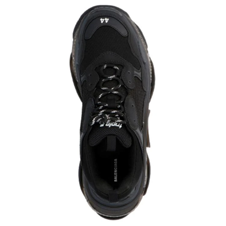 商品[国内直发] Balenciaga|巴黎世家 Triple S 老版 耐磨舒适 防滑透气轻便 低帮 老爹鞋 男款 黑色,价格¥9197,第5张图片详细描述