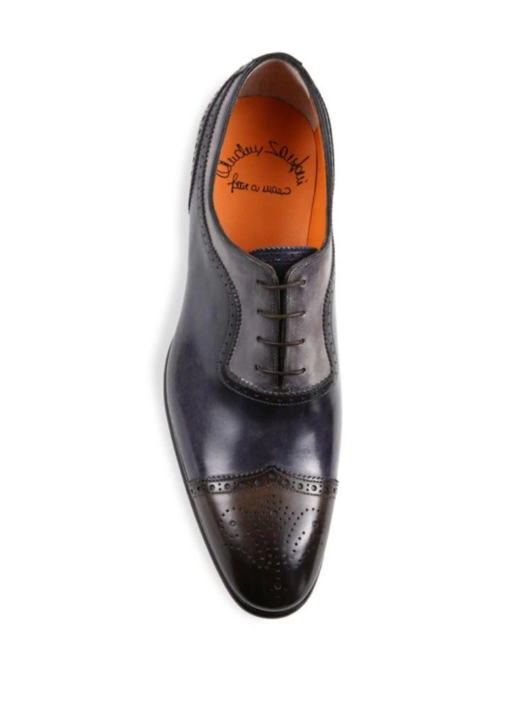 商品Santoni|Carter Multicolor Brogue Leather Oxfords,价格¥2909,第4张图片详细描述