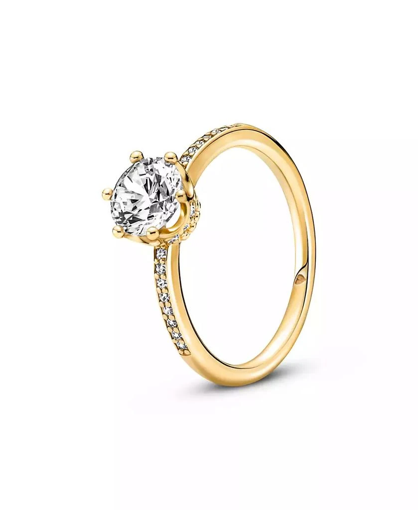 商品PANDORA|Cubic Zirconia Moments Clear Sparkling Crown Solitaire Ring,价格¥611,第1张图片