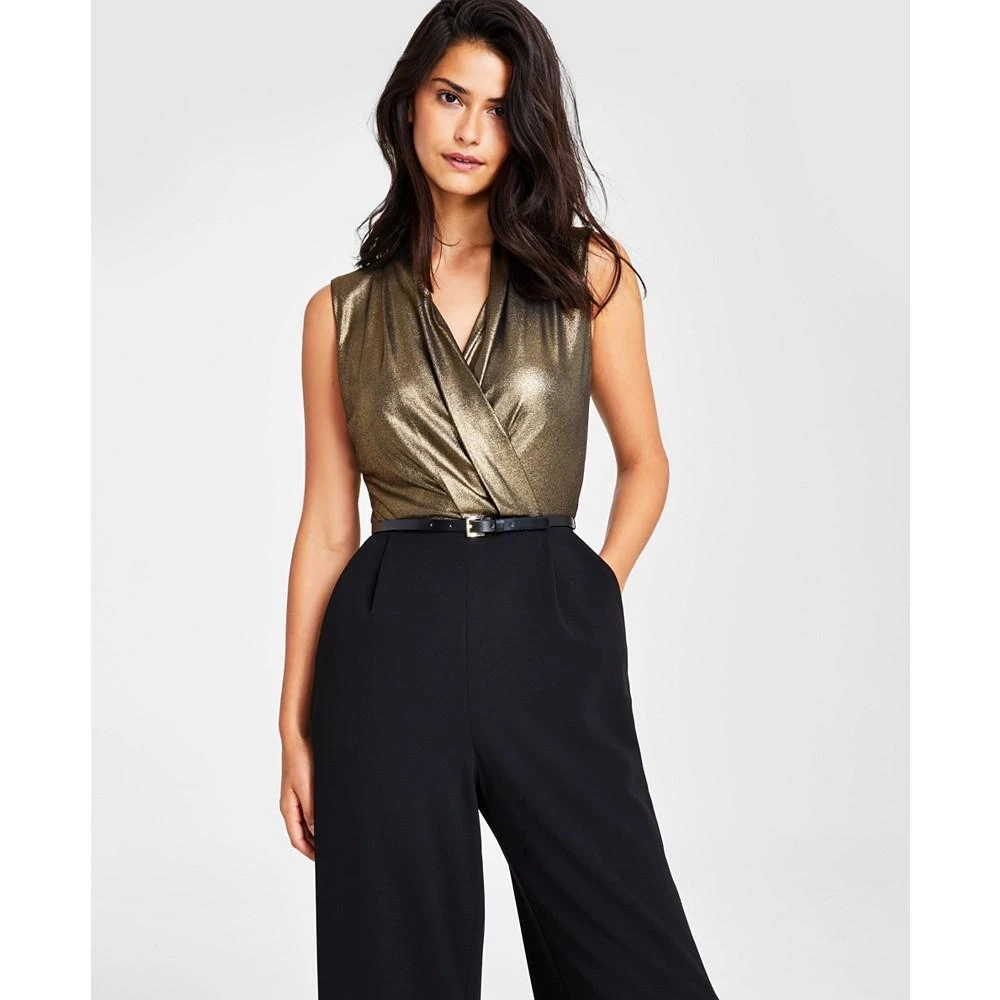 商品Tommy Hilfiger|Women's Glitter Belted Straight-Leg Jumpsuit,价格¥416,第4张图片详细描述