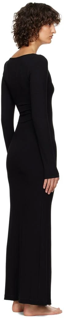 商品SKIMS|Black Soft Lounge Rib Long Sleeve Dress,价格¥689,第3张图片详细描述