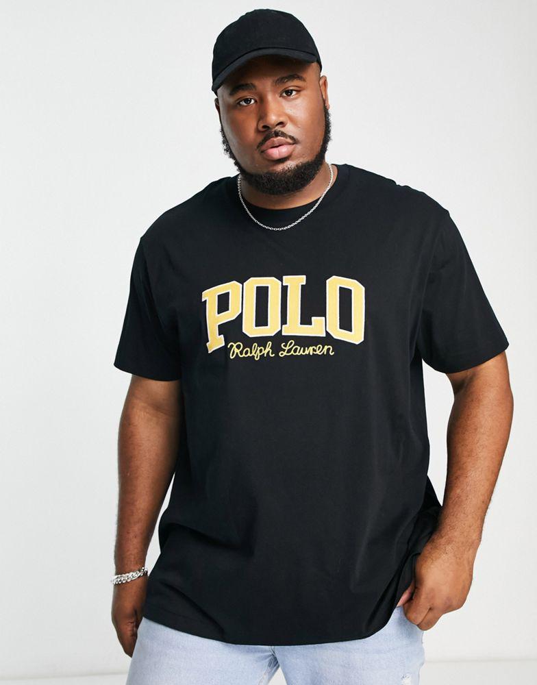 Polo Ralph Lauren Big & Tall large logo t-shirt in black商品第3张图片规格展示