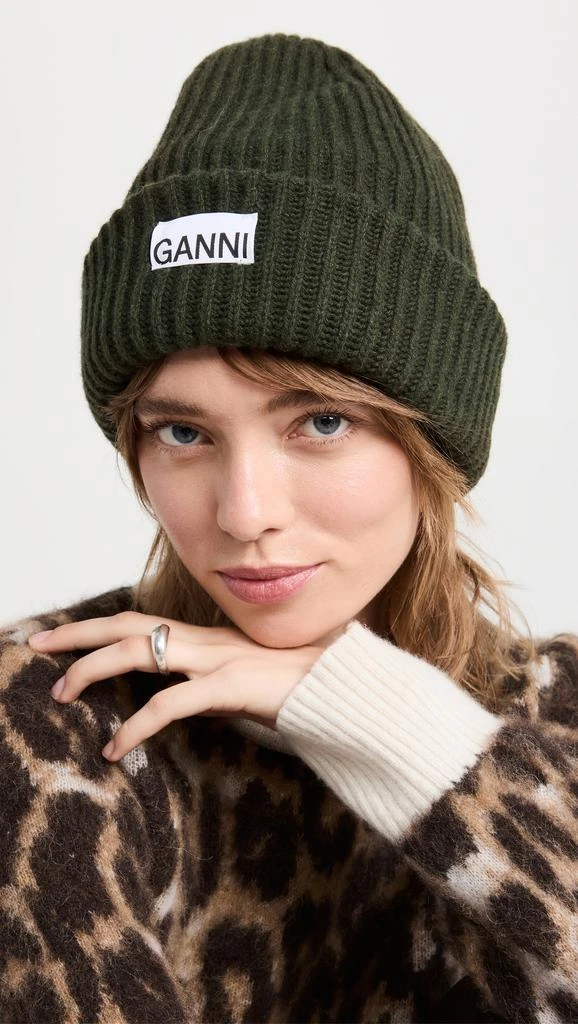 商品Ganni|GANNI 挺括罗纹毛线帽,价格¥705,第3张图片详细描述