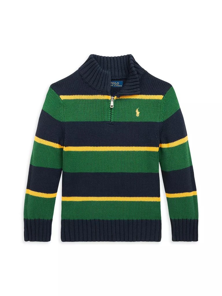 商品Ralph Lauren|Little Boy's & Boy's Striped Half-Zip Pullover Sweater,价格¥427,第1张图片