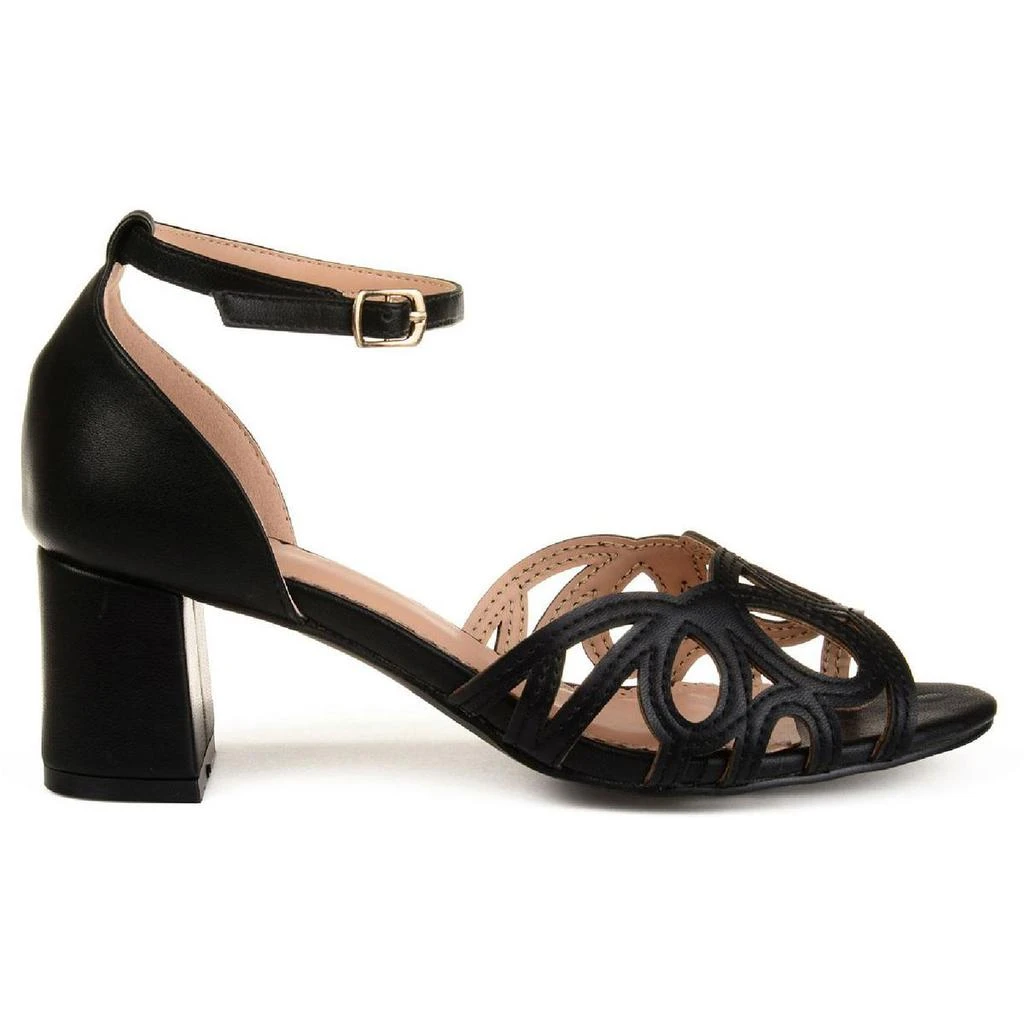 商品Journee Collection|Journee Collection Womens Ashby Faux Leather Ankle Strap Dress Sandals,价格¥175,第2张图片详细描述