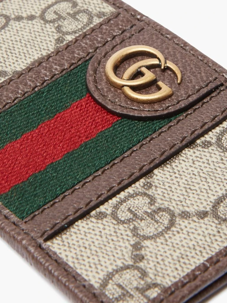 Gucci GG-jacquard coated-canvas and leather cardholder 2