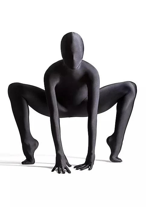 商品belk|Adult Full Body Stretch Fabric Zentai Suit   Zippered Back One Piece Stretch Suit Costume   Black X Large,价格¥225,第3张图片详细描述