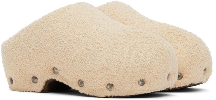 商品Acne Studios|Beige Shearling Clogs,价格¥3964,第6张图片详细描述