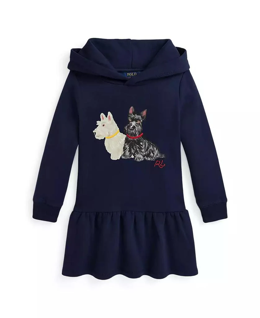 商品Ralph Lauren|Toddler And Little Girls Dog Print Fleece Hoodie Dress,价格¥449,第1张图片