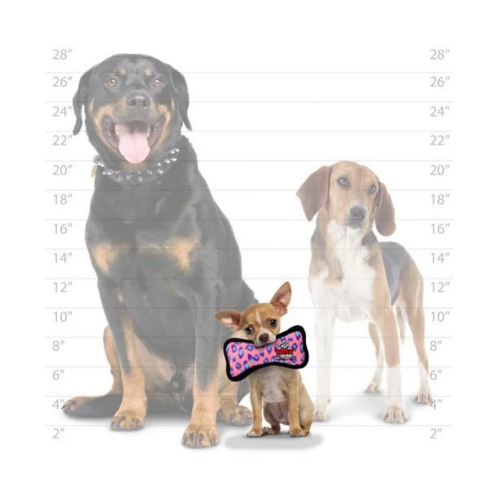 商品Tuffy|Jr Bone Pink Leopard, 2-Pack Dog Toys,价格¥149,第2张图片详细描述