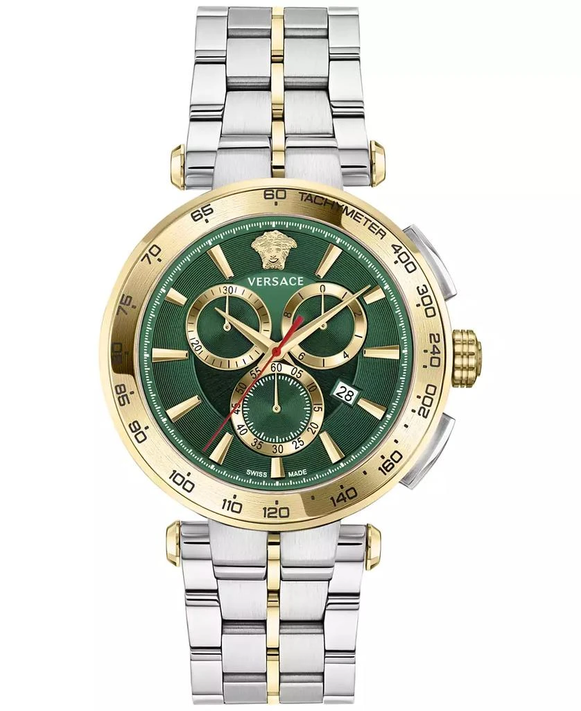 商品Versace|Men's Swiss Chronograph Aion Two-Tone Stainless Steel Bracelet Watch 45mm,价格¥6255,第1张图片