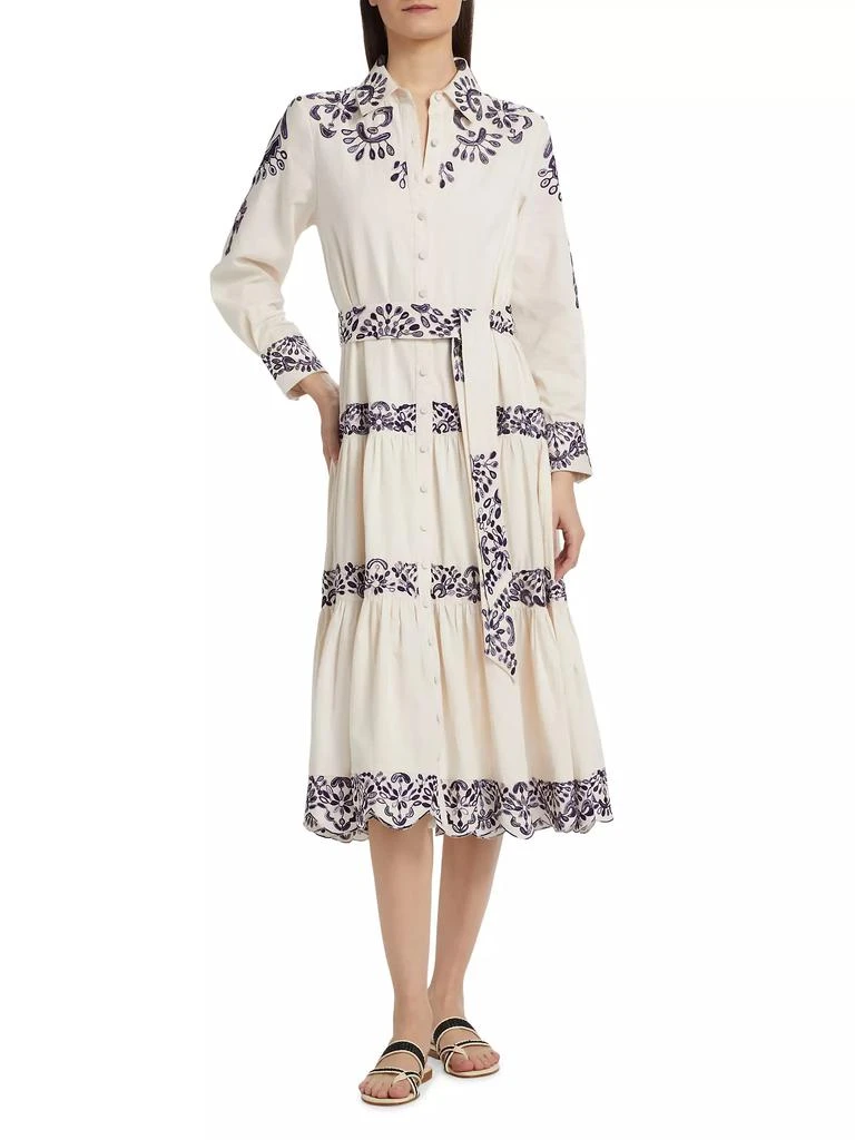 商品FIGUE|Molly Embroidered Cotton Midi-Shirtdress,价格¥3111,第3张图片详细描述