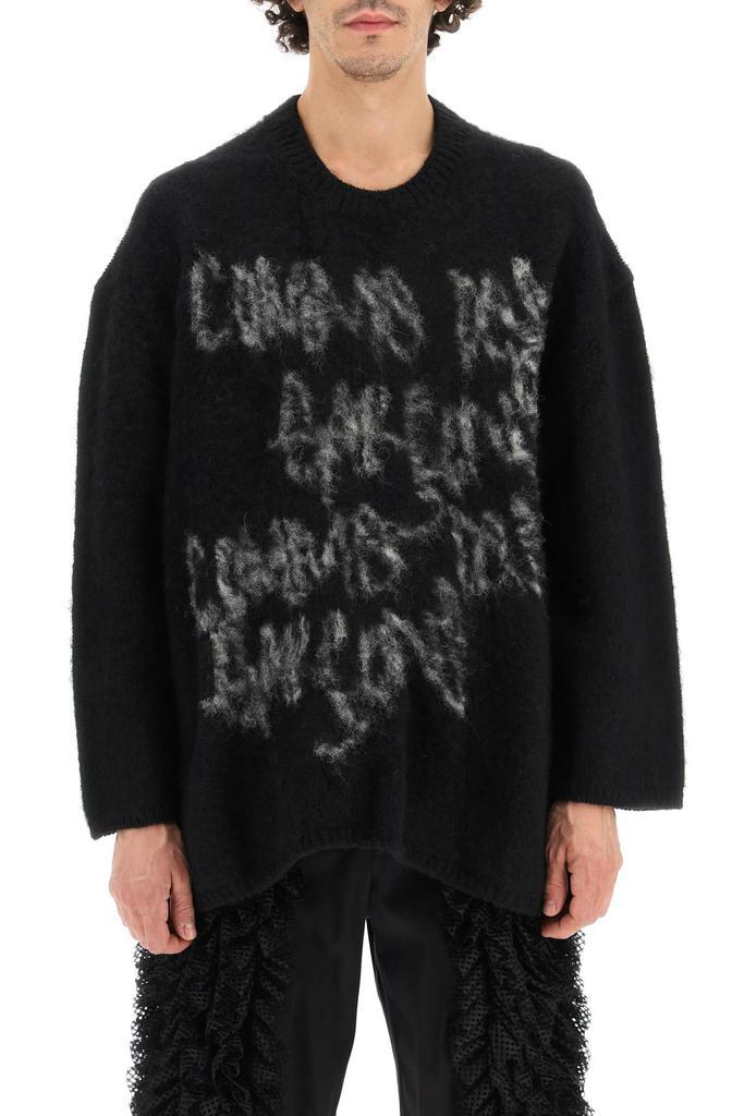 商品Comme des Garcons|Comme des garcons homme plus oversized carded wool sweater with jacquard lettering,价格¥4502,第4张图片详细描述