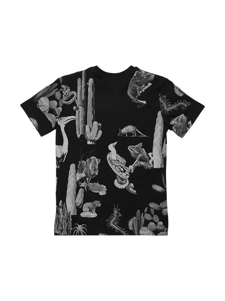 商品Neil Barrett|Printed Cotton Jersey T-shirt W/ Logo,价格¥436,第4张图片详细描述
