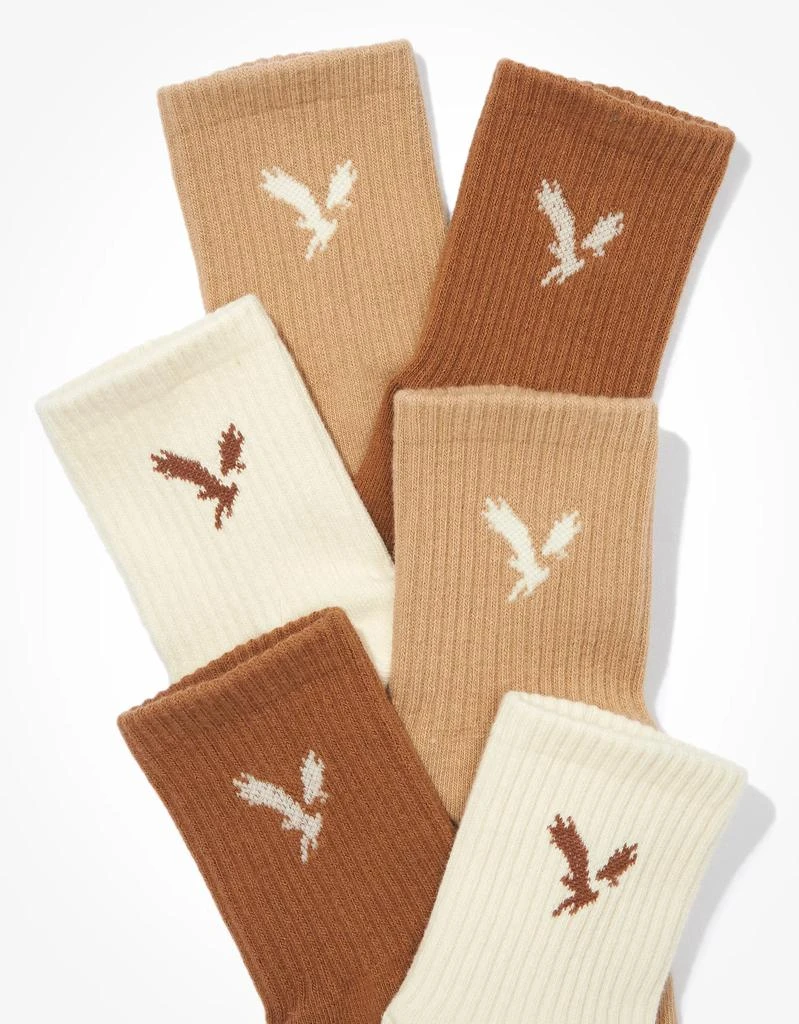 商品AE|AE Logo Boyfriend Socks 3-Pack,价格¥84,第1张图片