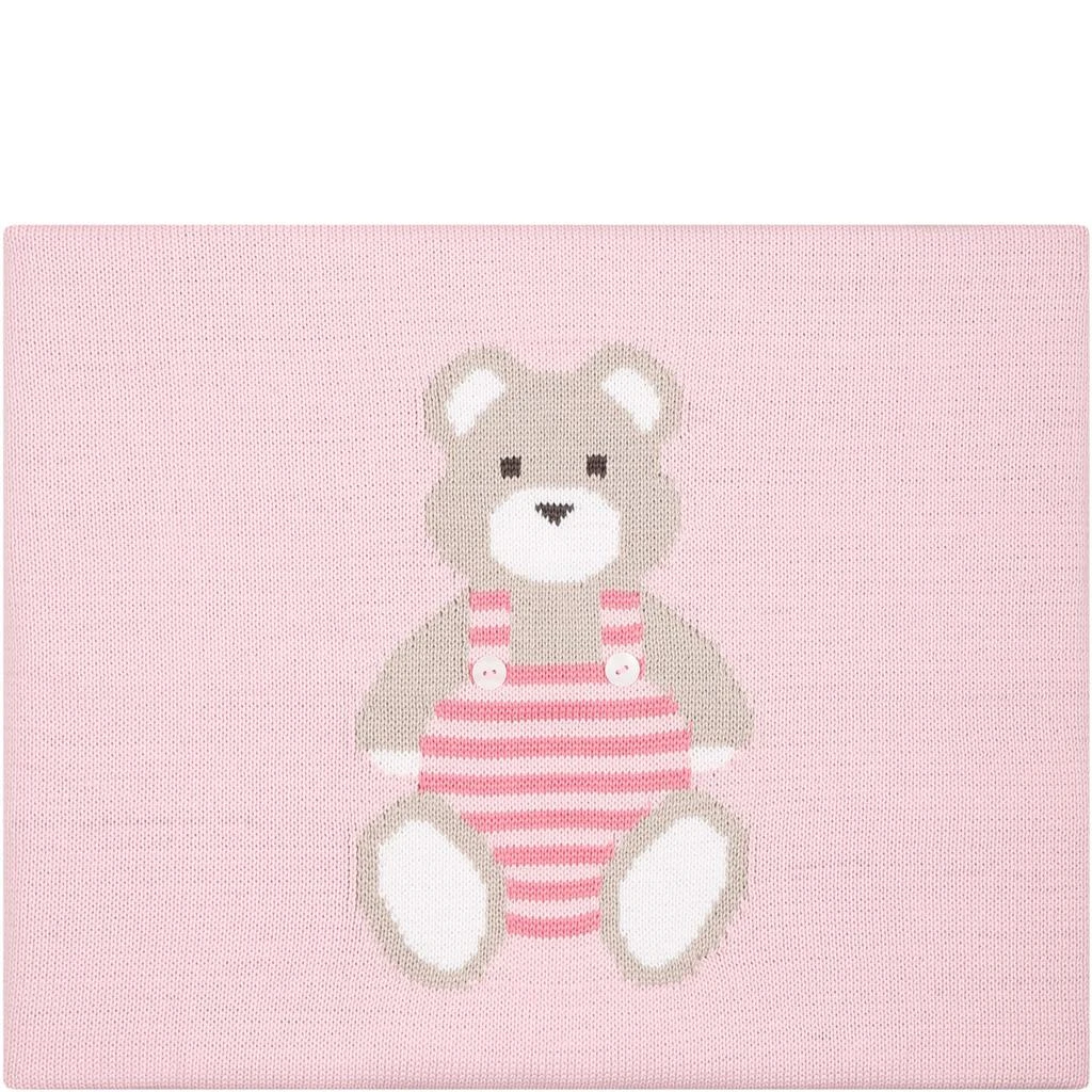 商品Little Bear|Little Bear Pink Blanket For Baby Girl,价格¥1329,第1张图片