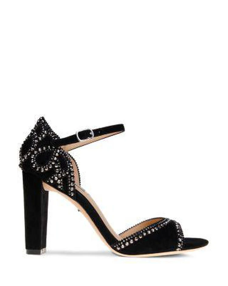 商品Badgley Mischka|Kelly Embellished Suede High-Heel Sandals,价格¥1322,第2张图片详细描述