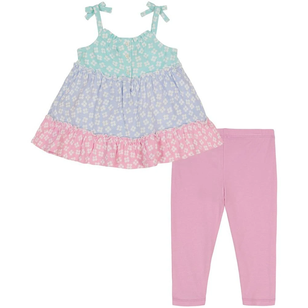 商品KIDS HEADQUARTERS|Little Girls Tiered Floral A-Line Tunic Top and Capri Leggings, 2 Piece Set,价格¥126,第2张图片详细描述
