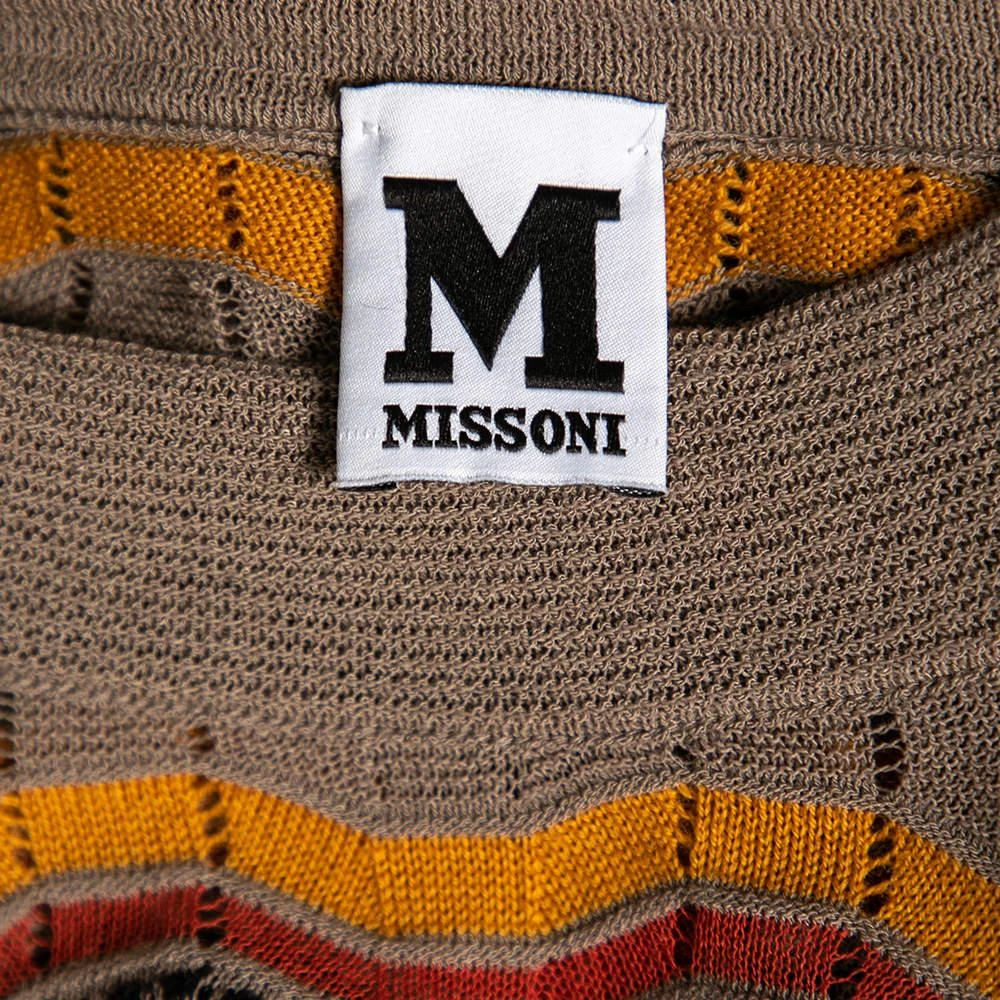商品Missoni|M Missoni Multicolor Wave Perforated Pattern Knit Ruffle Detailed Midi Dress S,价格¥1901,第5张图片详细描述