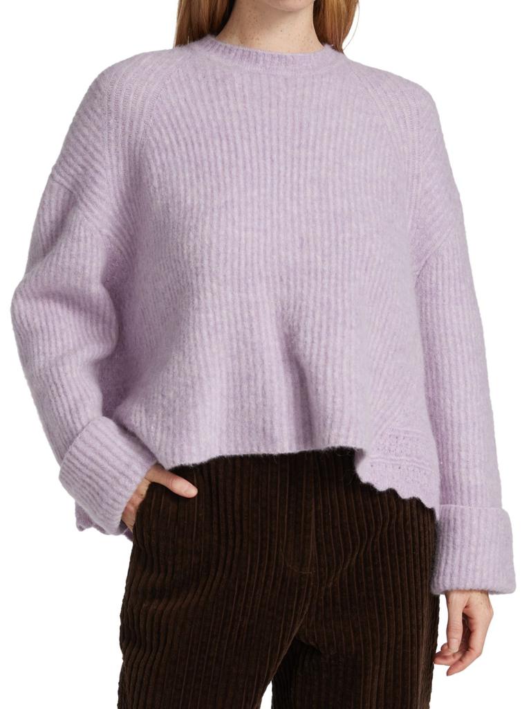 Lofty Scalloped Trim Sweater商品第1张图片规格展示