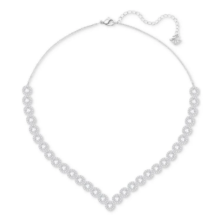 商品Swarovski|Silver-Tone Halo Crystal V Collar Necklace,价格¥1325,第1张图片