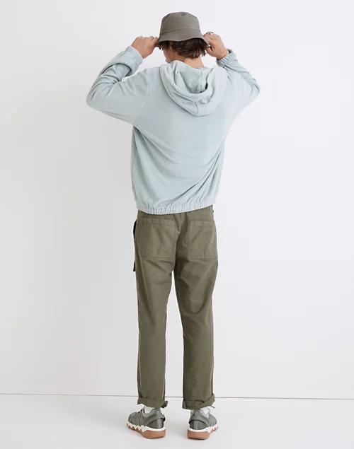 Terry Cloth Quarter-Zip Hoodie Sweatshirt商品第3张图片规格展示