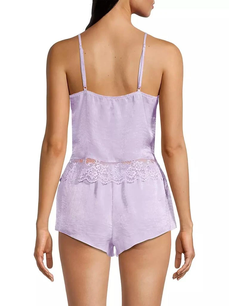 商品In Bloom|2-Piece Violet Satin Lace-Trim Cami Short Set,价格¥305,第5张图片详细描述