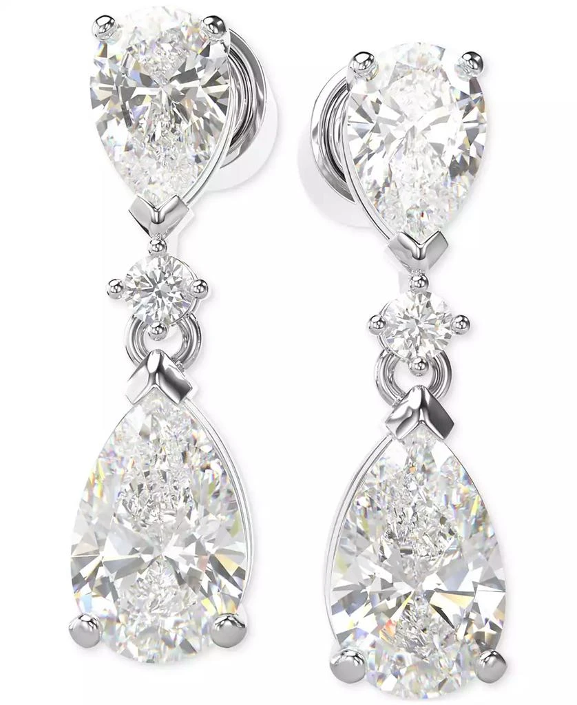 Silver-Tone 2-Pc. Set Mesmera Crystal Drop Earrings & Necklace, 15" + 2" extender 商品