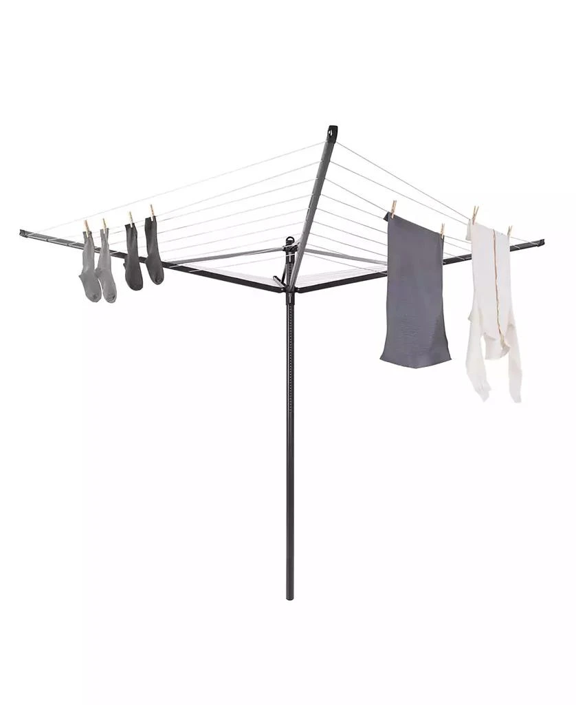 商品Brabantia|Rotary Lift-O-Matic Clothesline - 164', 50 Meter with Metal Ground Spike, Protective Cover, Peg Bag and Wooden Clothespins Set,价格¥1406,第2张图片详细描述