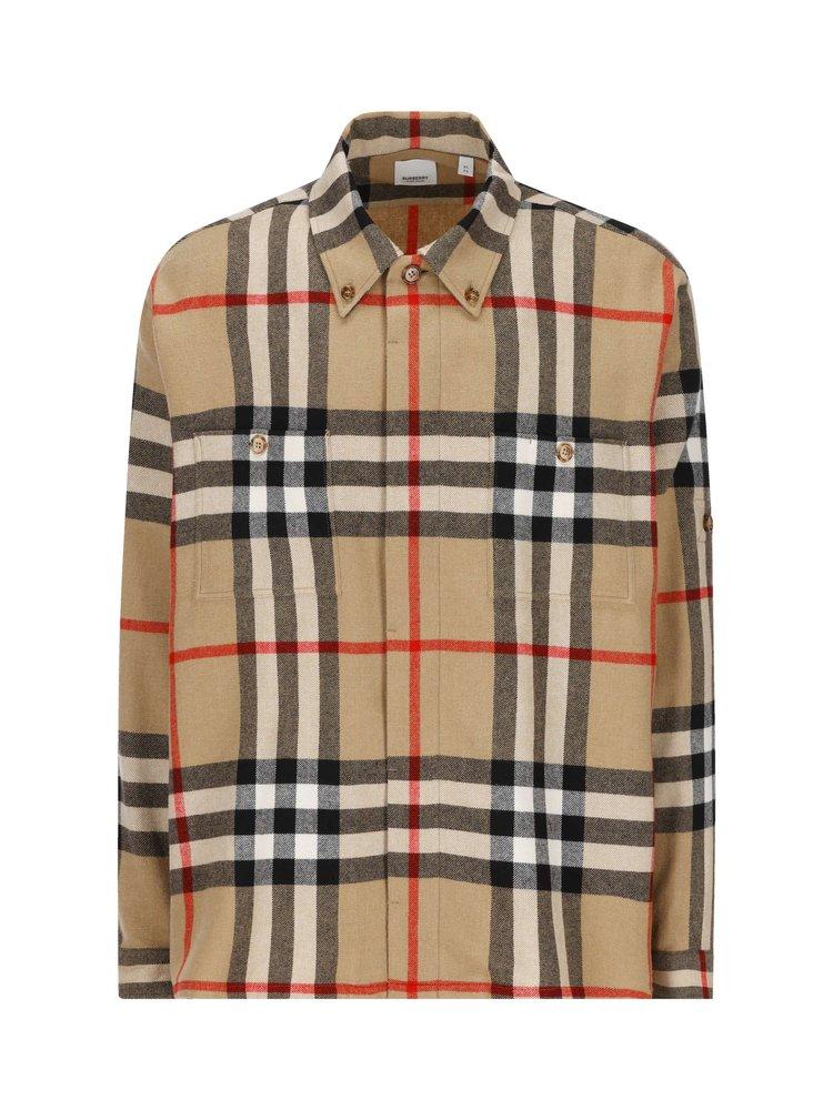 Burberry Checked Long-Sleeved Shirt商品第1张图片规格展示