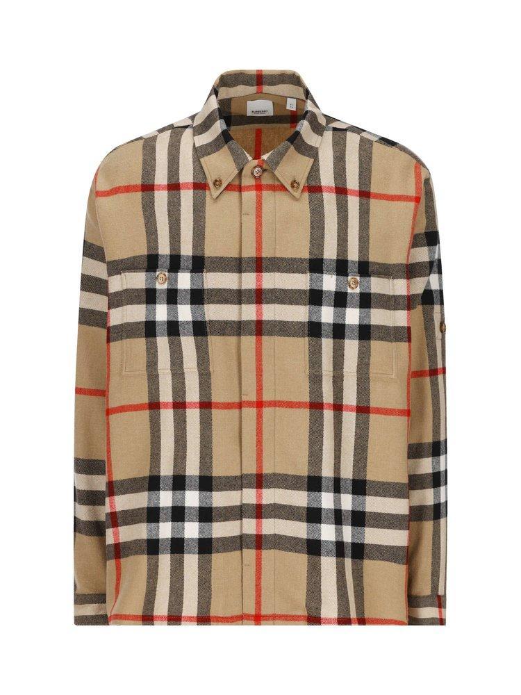 商品Burberry|Burberry Checked Long-Sleeved Shirt,价格¥2915-¥3583,第1张图片