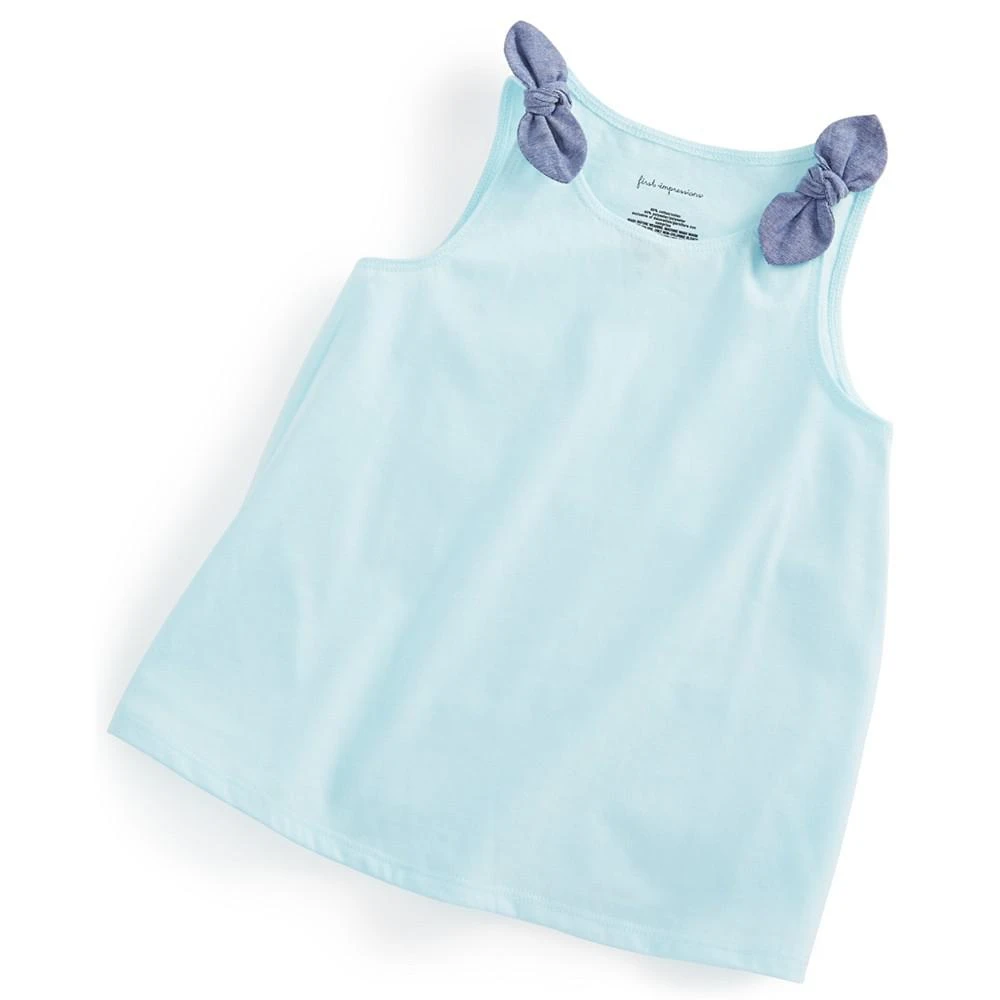 商品First Impressions|Baby Girls Chambray-Knot Tank Top, Created for Macy's,价格¥15,第1张图片