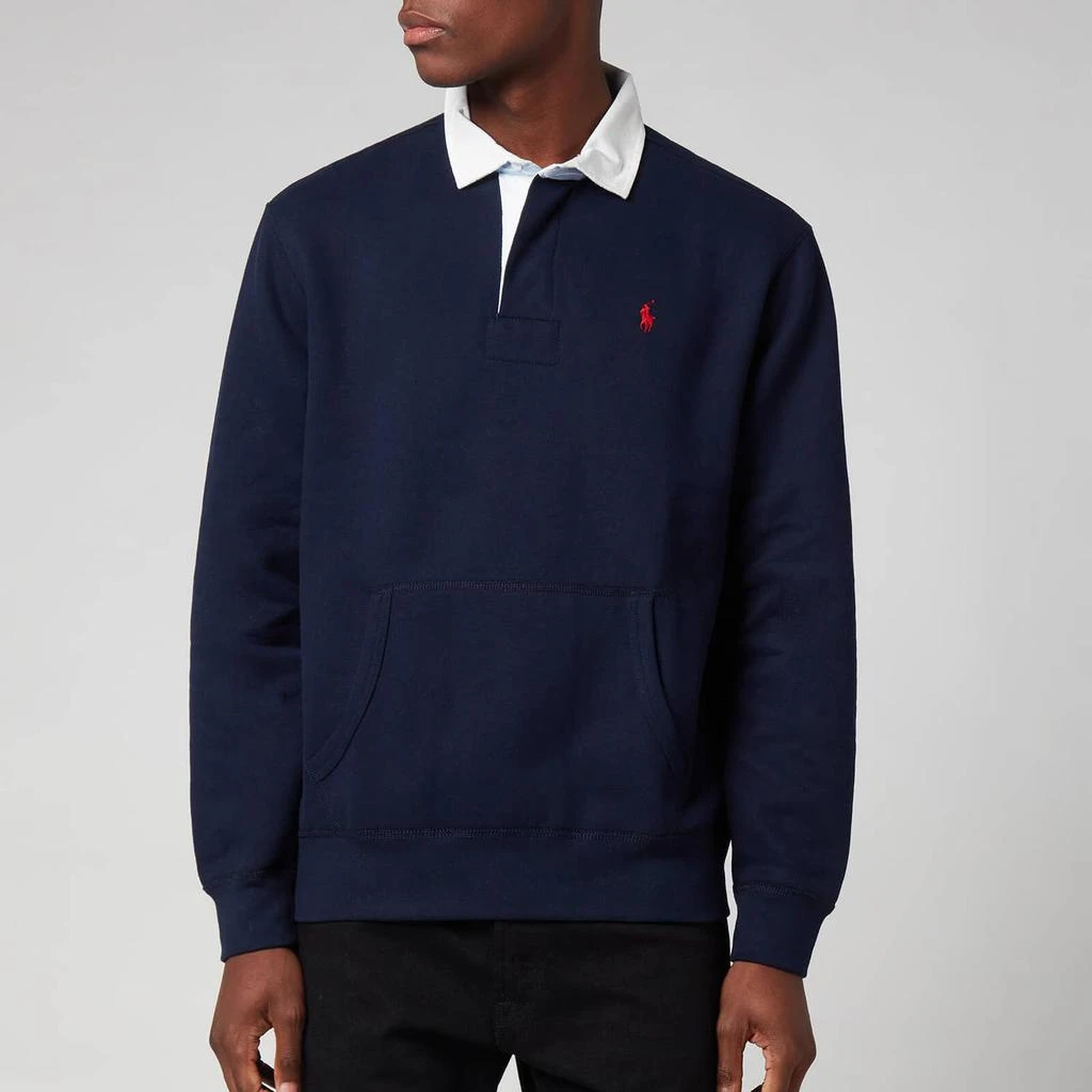 商品Ralph Lauren|Polo Ralph Lauren Men's Rl Fleece Rugby Polo Shirt - Cruise Navy,价格¥788,第1张图片