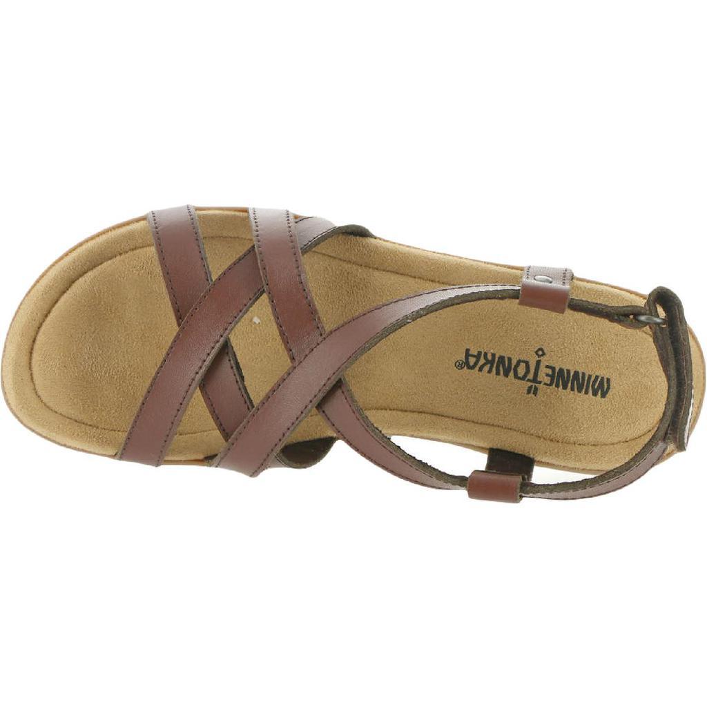 商品Minnetonka|Minnetonka Womens Sunny Slingback Leather Cushioned Footbed Flats,价格¥295,第5张图片详细描述