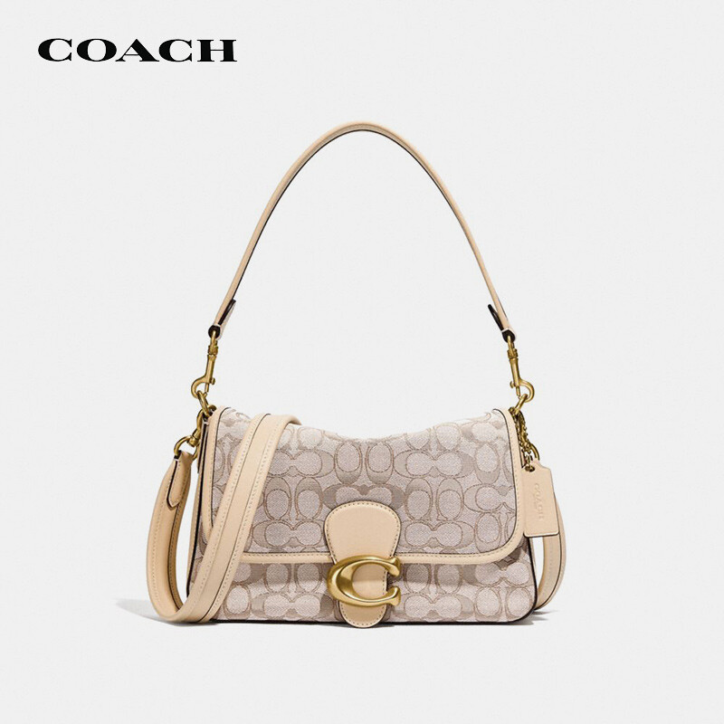 Coach | 蔻驰 COACH新款 奢侈品 女士专柜款SOFT TABBY中号单肩手提包藕粉色经典标志提花 C4821 B4SHG 2578.31元 商品图片