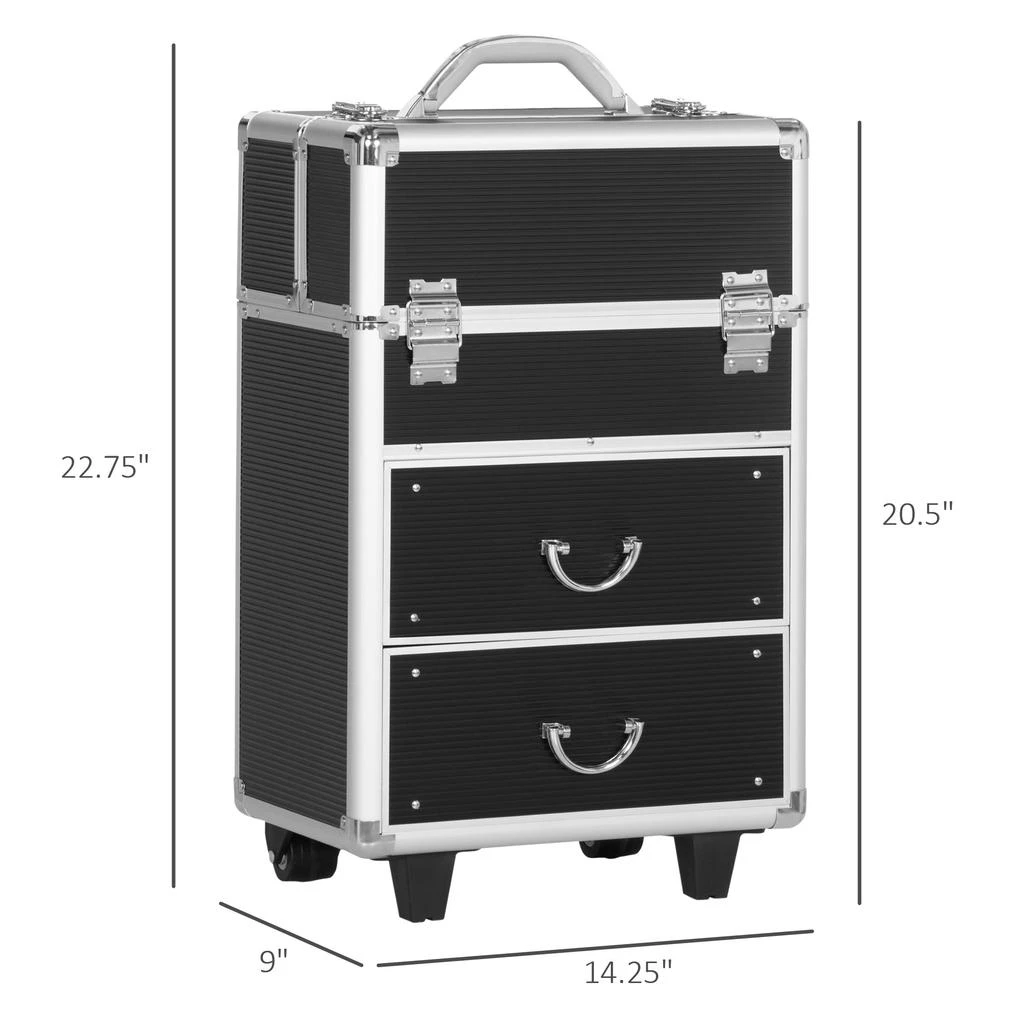 商品Streamdale Furniture|Streamdale Rolling Makeup Train Case,价格¥1461,第5张图片详细描述