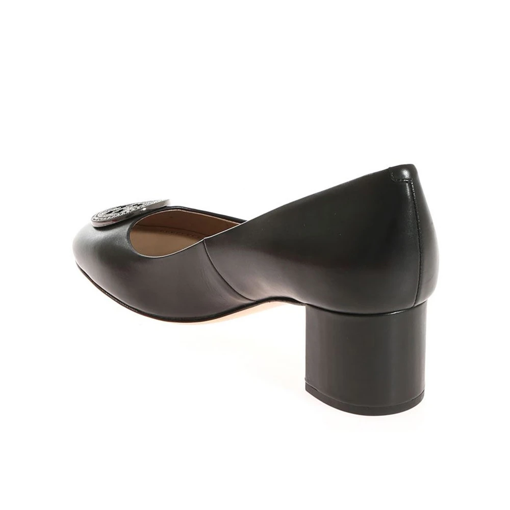 Tory Burch 汤丽柏琦 女士黑色皮革高跟鞋 46258-001 商品