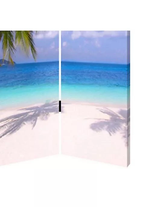 商品Duna Range|Range Beach Inspired Canvas Print 3 Panel Wooden Screen Blue And Green,价格¥3130,第3张图片详细描述