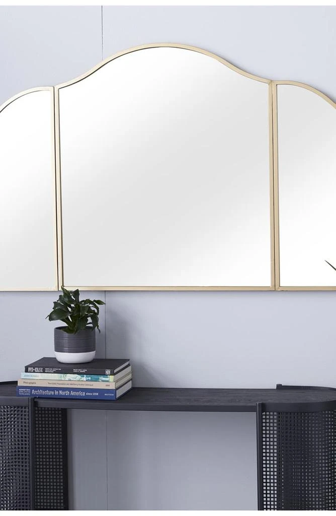 商品WILLOW ROW|Goldtone Metal Arched Wall Mirror with Folding Sides,价格¥923,第2张图片详细描述