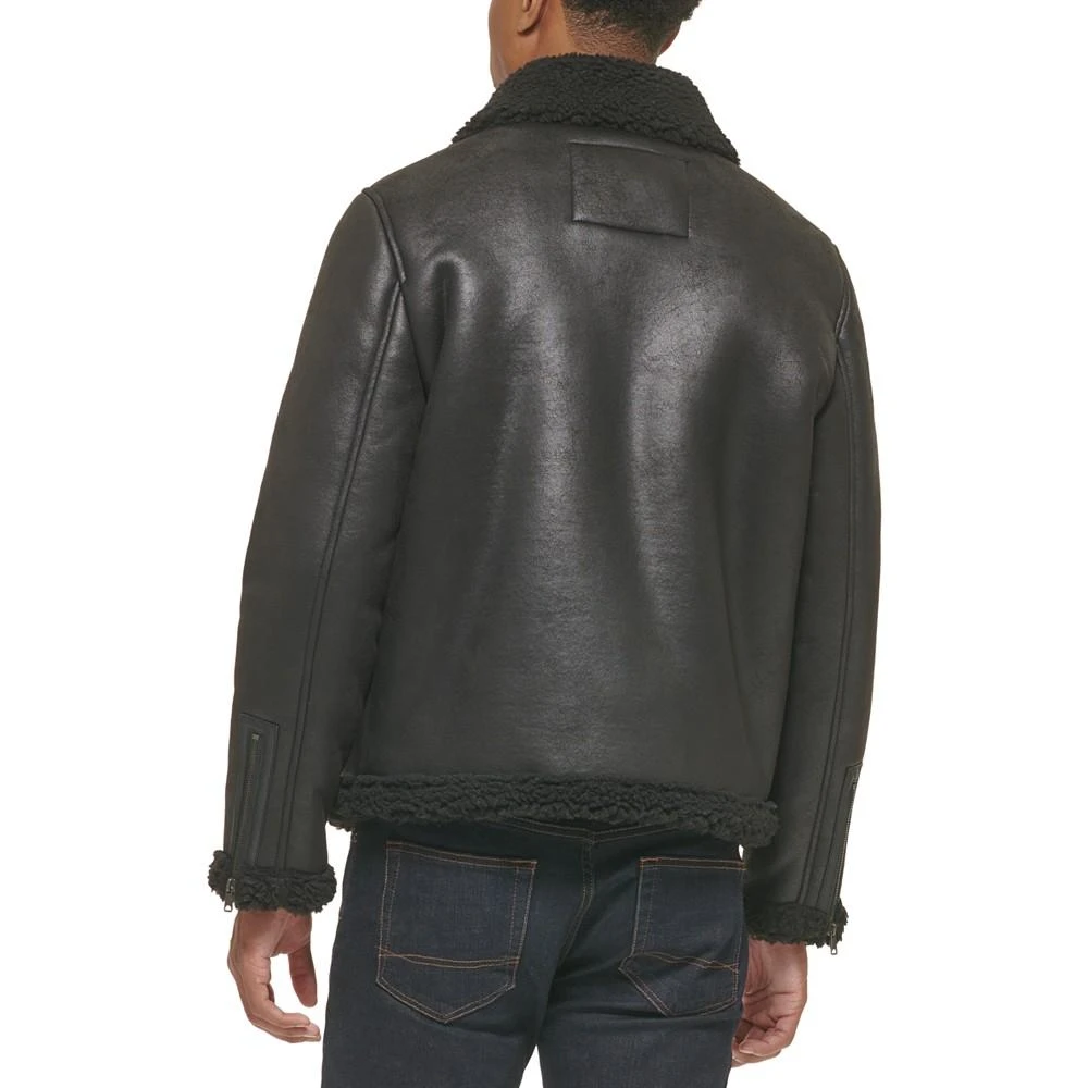 商品Tommy Hilfiger|Men's Faux Leather Shortie Rancher Jacket with Fleece Accents,价格¥1543,第2张图片详细描述