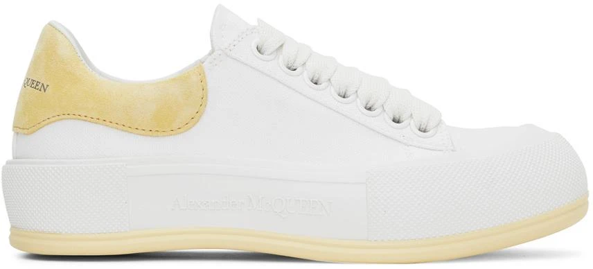 商品Alexander McQueen|White & Yellow Plimsoll Sneakers,价格¥3647,第1张图片