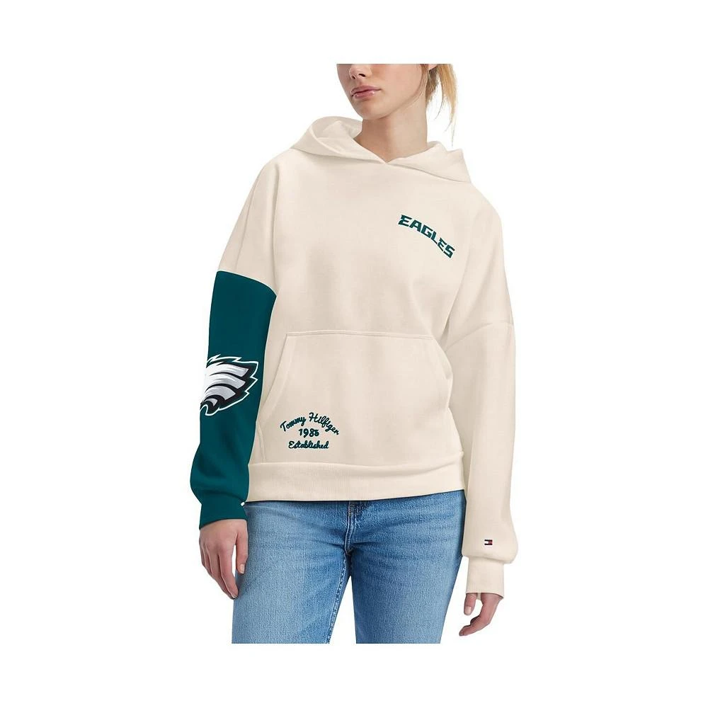 商品Tommy Hilfiger|Women's Cream, Midnight Green Philadelphia Eagles Harriet Pullover Hoodie,价格¥589,第1张图片