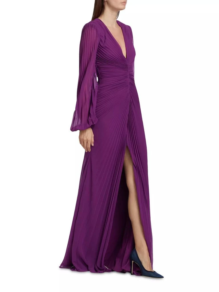 商品Badgley Mischka|Pleated V-Neck Gown,价格¥5961,第4张图片详细描述