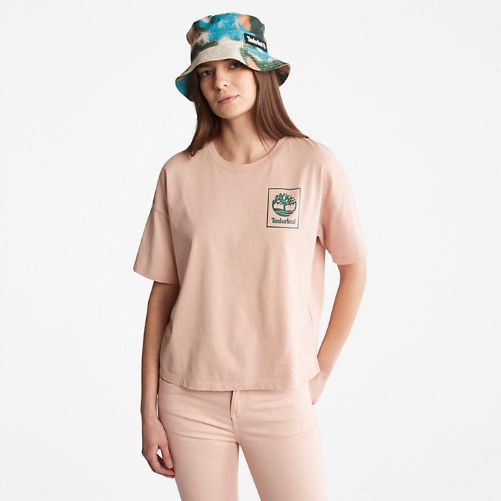 商品Timberland|Back Graphic Logo T-Shirt for Women in Pink,价格¥139,第1张图片