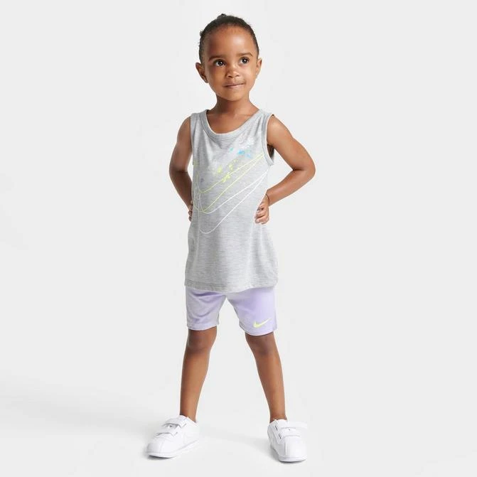商品NIKE|Girls' Toddler Nike Just DIY It Tank and Bike Shorts Set,价格¥76,第1张图片